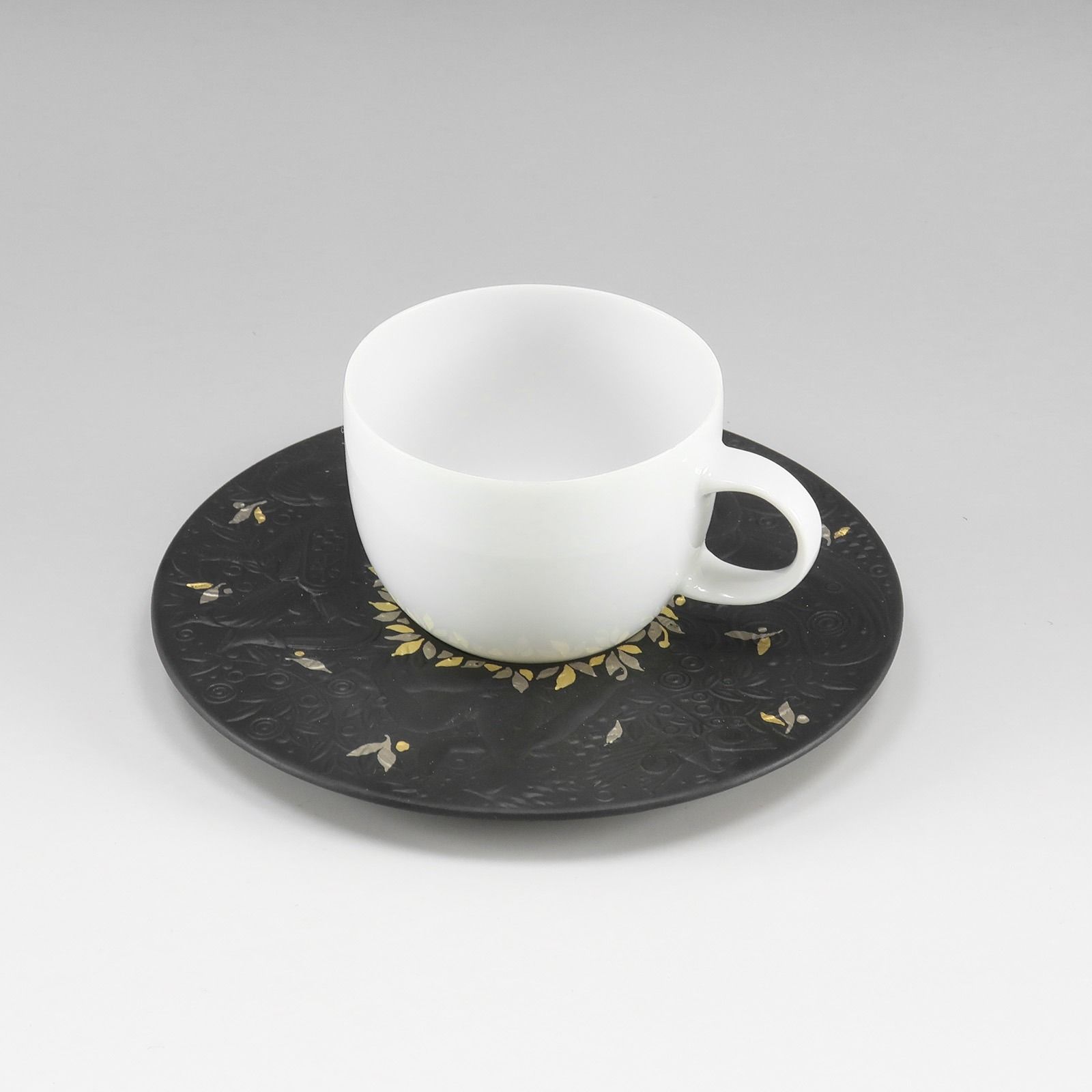 Rosenthal】ローゼンタール 魔笛ブラック デミタスカップ＆ソーサー×2