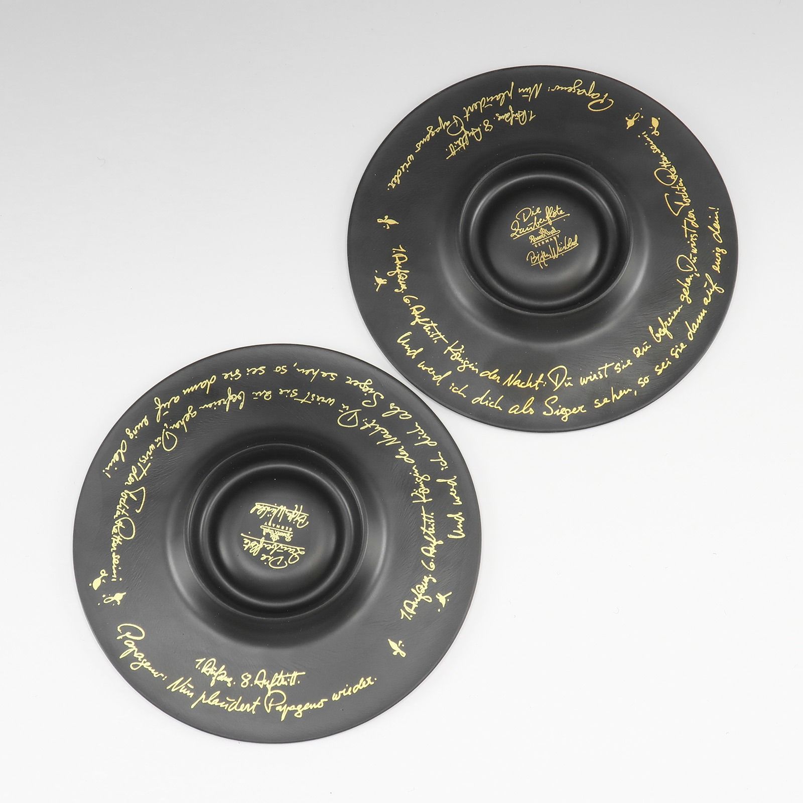 Rosenthal】ローゼンタール 魔笛ブラック デミタスカップ＆ソーサー×2