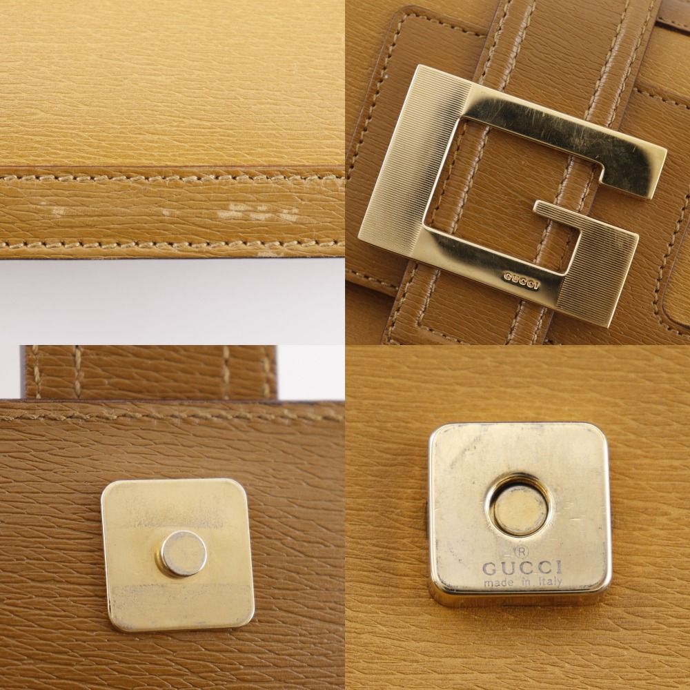 GUCCI】グッチ Gバックル 001.4140 カーフ 茶 レディース ショルダー