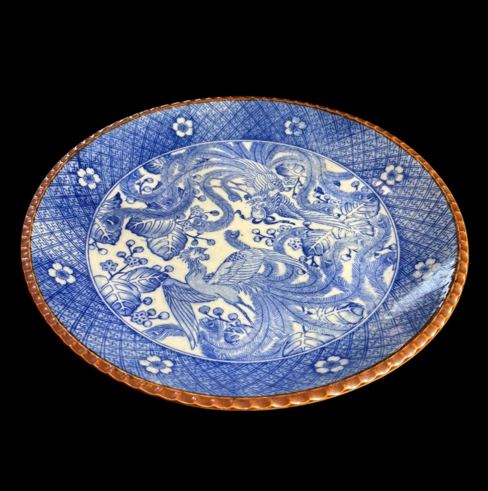 骨董品 染付 鳳凰 大皿 古伊万里 骨董品 染付 鳳凰 大皿 古伊万里