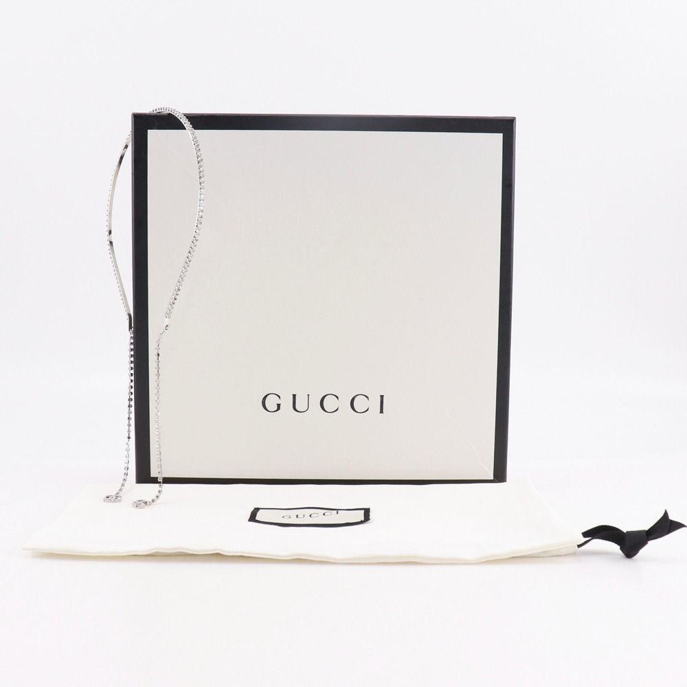 GUCCI】グッチ カチューシャ GG 金属製×ラインストーン シルバー