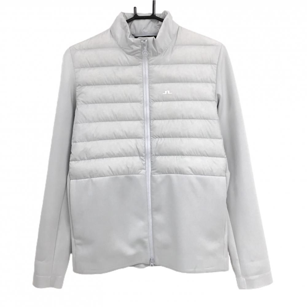 ジェイリンドバーグ 切替ダウンジャケット ライトグレー 上部ダウン レディース S ゴルフウェア J．LINDEBERG