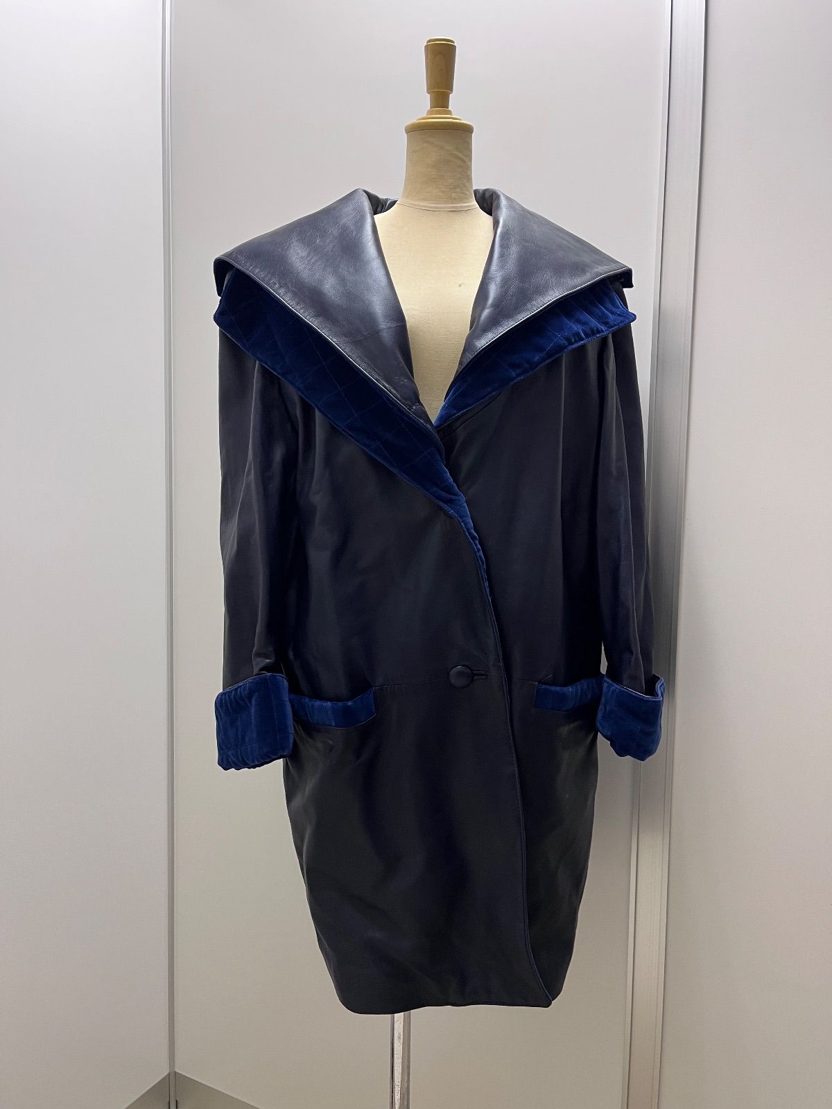 Cris.pel レザーコート ジャケット ブルー系