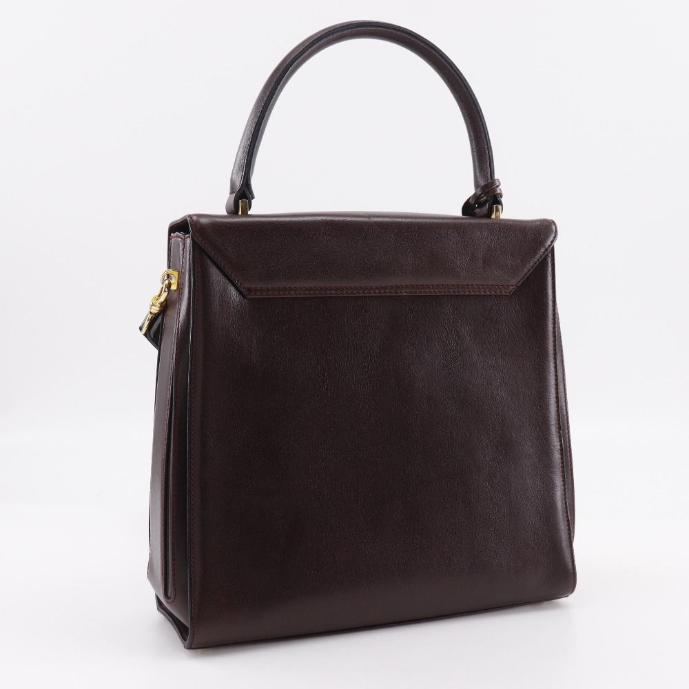 GOLD PFEIL ゴールドファイル 2WAYショルダー ワンハンドル カーフ ボルドー ハンドバッグ GOLD PFEIL】ゴールドファイル 2WAYショルダー ワンハンドル カーフ