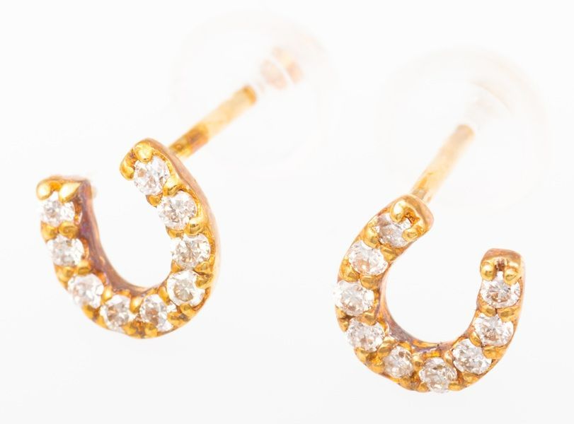 K18 ダイヤモンド ピアス (馬蹄形/ホースシュー) 品番d24-56 - メルカリ