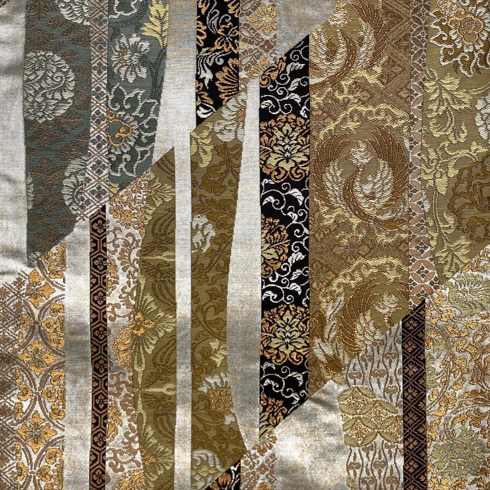 たんす屋 リユース帯 帯 袋帯 金銀 フォーマル セミフォーマル 六通 切箔 金糸 切り嵌め 花鳥 吉祥文 天平文
