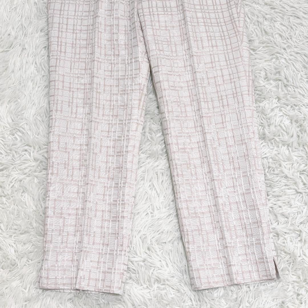  INCOTEX クロップド パンツ 40 ピンク 立体チェック カジュアルパンツ パンツ
