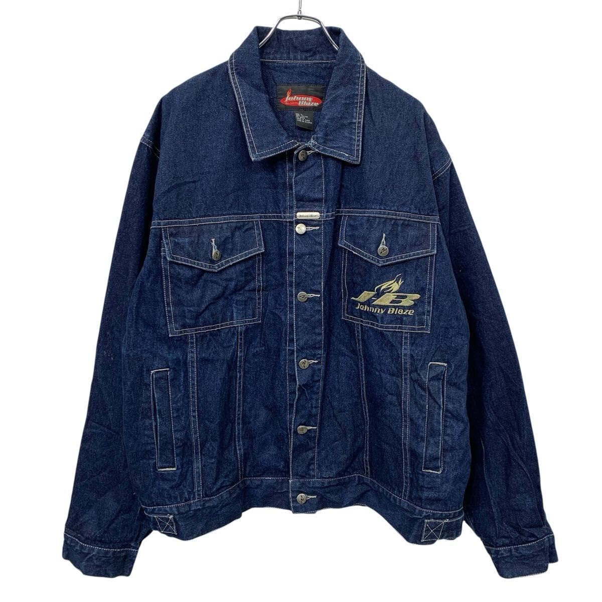JOHNNY BLAZE ジョニーブレイズ　　 デニムジャケット　セットアップ Johnny Blaze デニムジャケット XL インディゴブルー ジョニーブレイズ