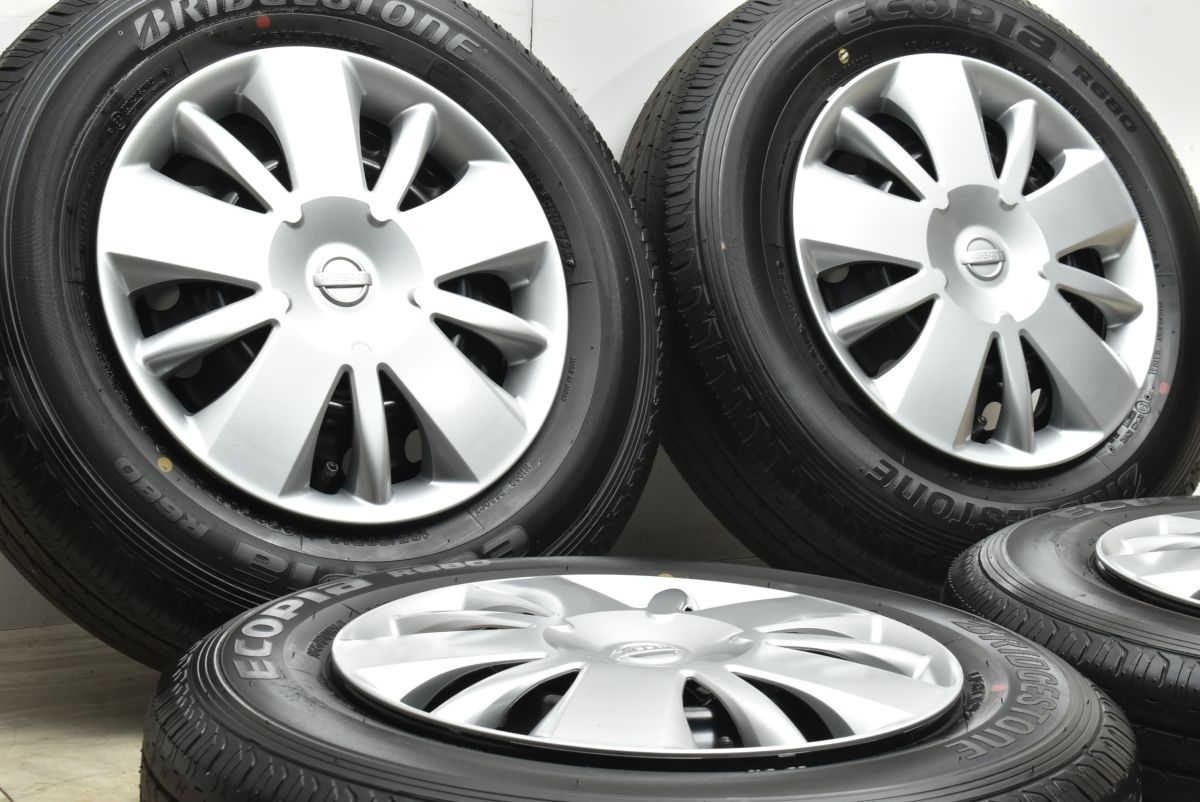 製 新車外し ニッサン NV 200 バネット 2 WD 14 in 5 J 45 PCD 114 3 ブリヂストン エコピア R 680 165 80 LT 4本 納車外し