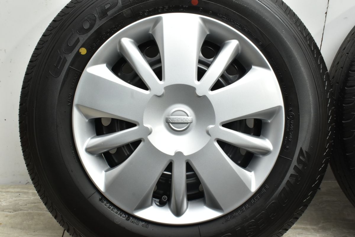  製 新車外し バリ溝 ニッサン NV 200 バネット 14 in 5 J 45 PCD 114 3 ブリヂストン エコピア R 680 165 80 LT 納車外し 14インチ タイヤ ホイールセット