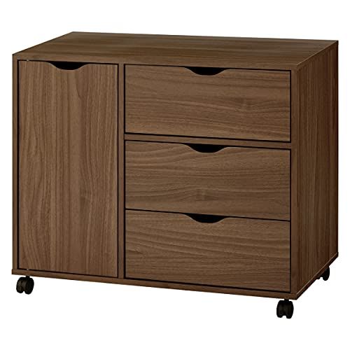 ぼん家具 キャビネット 収納 キャスター付き 幅80 奥行39 5 高さ70 cm 引き出し 衣類収納 テレビ台 リビング 寝室 ウォールナットmm