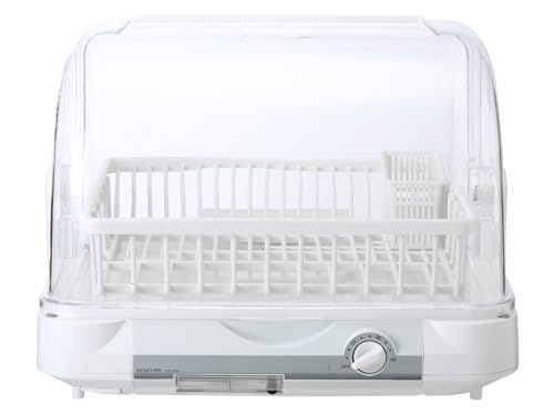 コイズミ 食器乾燥機 大容量 6人分 温風乾燥 タイマー付き 樹脂かご 抗菌 清潔 工事不要 ホワイト KDE 5000 Wmm