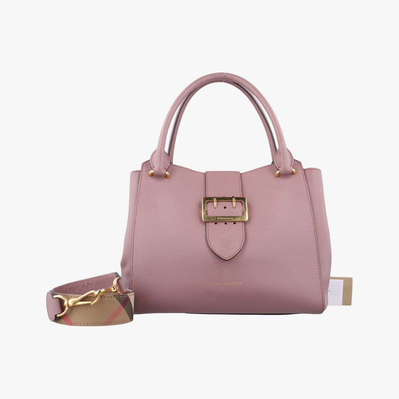 バーバリーBurberryバックル ピンク レザー