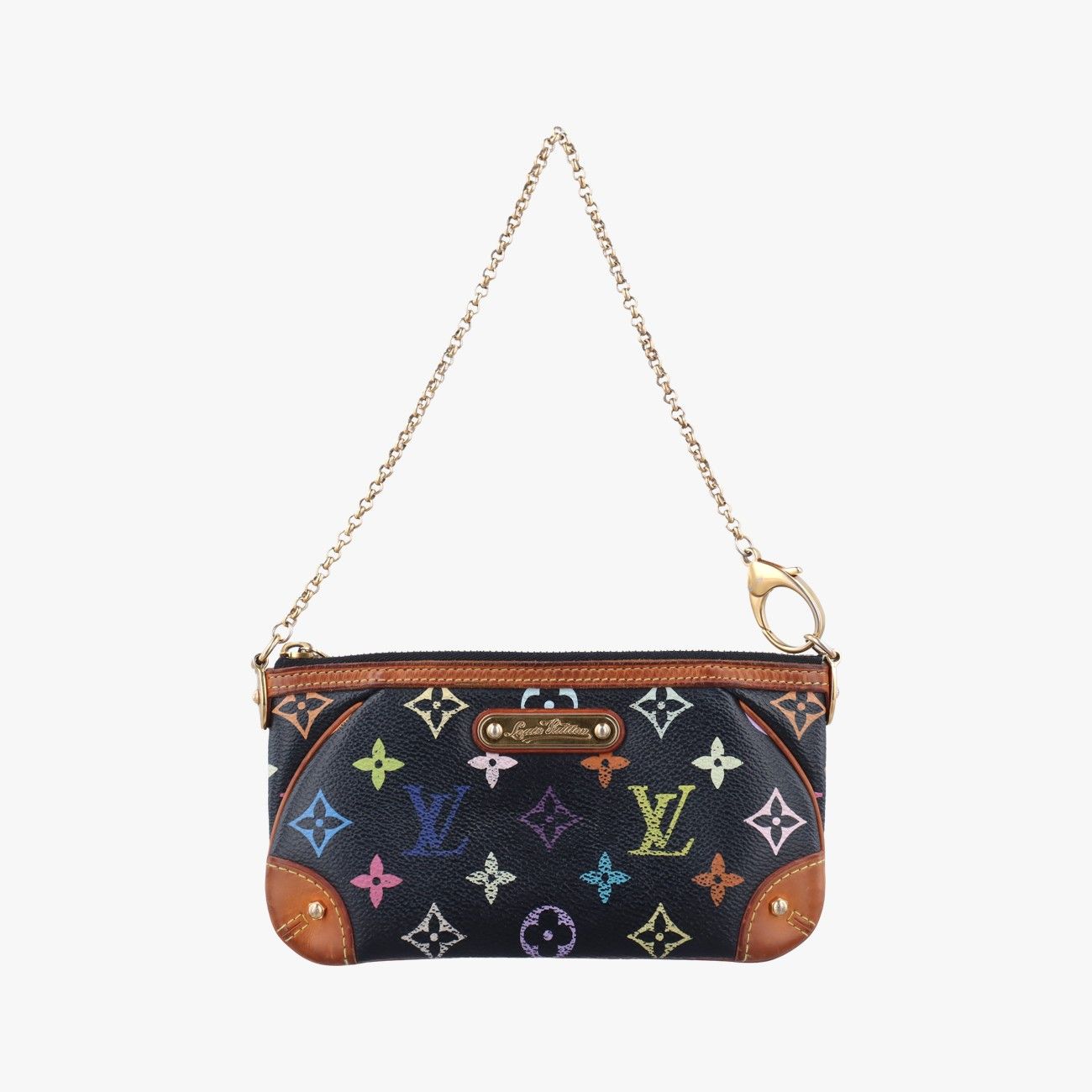 ルイヴィトンLouis Vuittonポシェット ミラ MM ノワール モノグラム マルチカラー M 60097 AA 2191