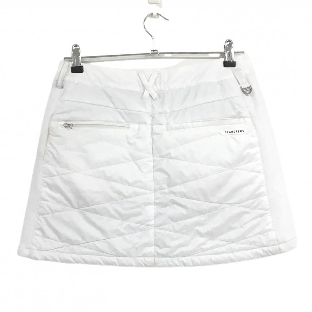 値下げ新品　セントアンドリュース　中綿スカートL　白ホワイト　定価33000円 セントアンドリュース 中綿スカート 白 サイド切替 内側インナーパンツ