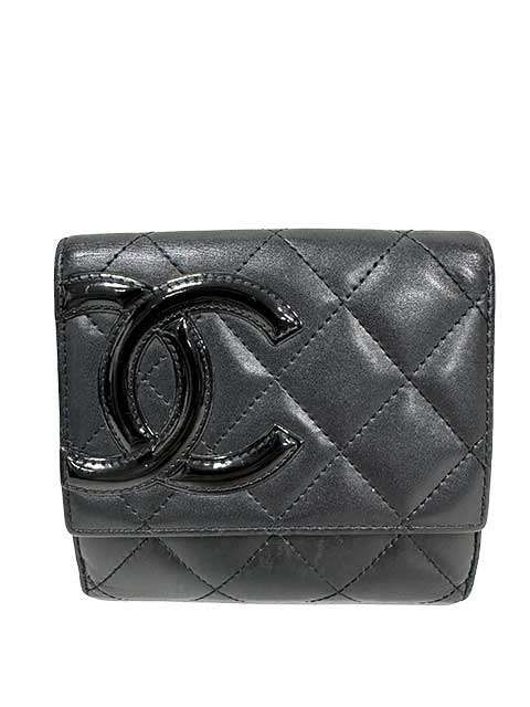 CHANEL シャネル 財布 ダブルホック カンボンライン 二つ折り財布 小銭入れあり ＿S 29＿セルモアから 0138 r 29 ホック止め緩みあり