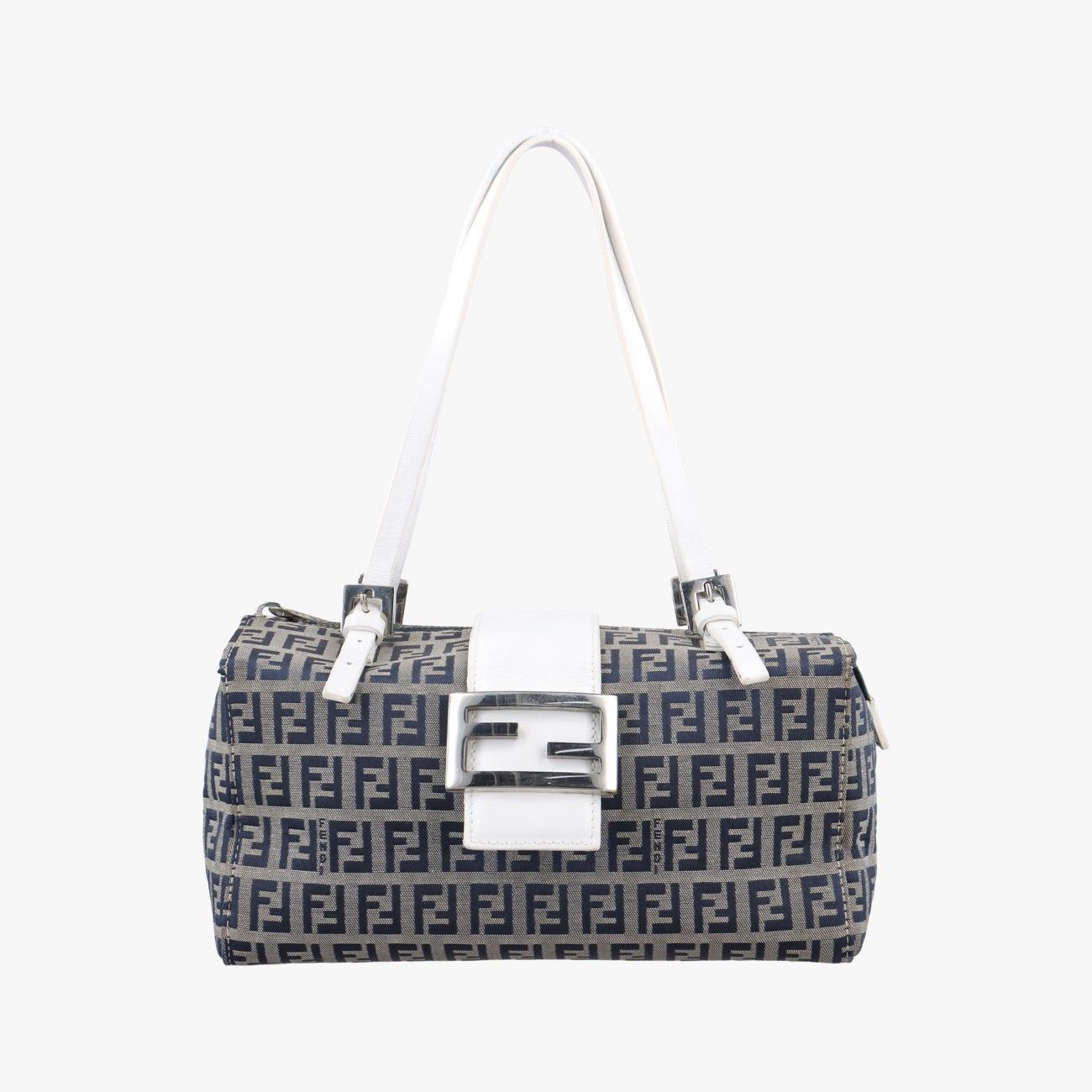 フェンディFendiズッカ ネイビー グレー ホワイト キャンバス 8 BL 000 3108 028