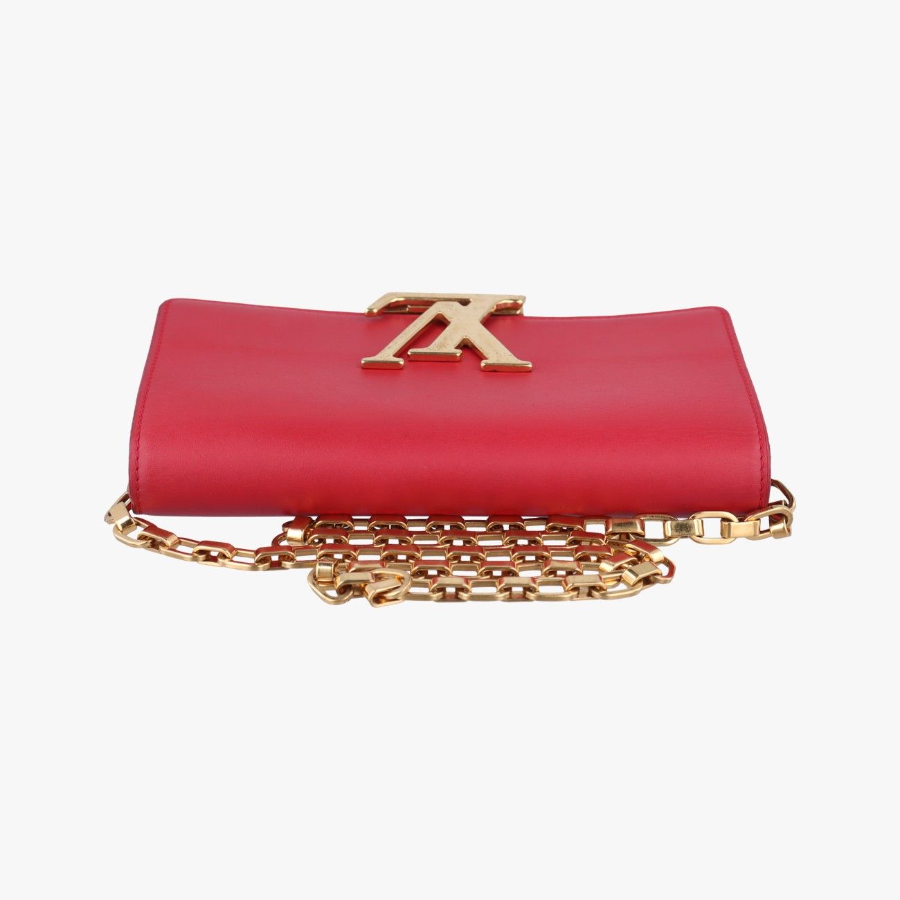 ルイヴィトンLouis Vuittonポシェット ルイーズGM レッド レザー