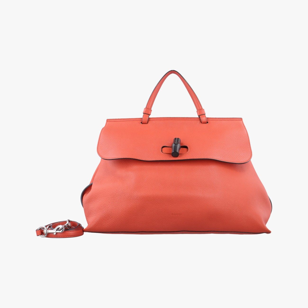 グッチGucciバンブーデイリー オレンジ レザー 370830