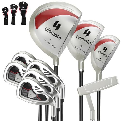 Giantex ゴルフクラブセット 9本 クラブのみ レディース Lフレックス 右利き バッグ無し ヘッドカバー3本付き 初心者 ゴルフ体験の向上 m