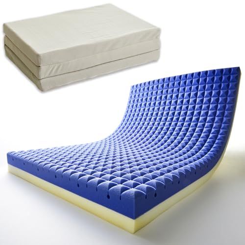 昭和西川 マットレス シングル 三つ折り 高反発 低反発 両面使える リバーシブルタイプ 体圧分散 コンパクト収納 8 97 195 cm ツインフォームネオ ベージュ リニューアルモデル m