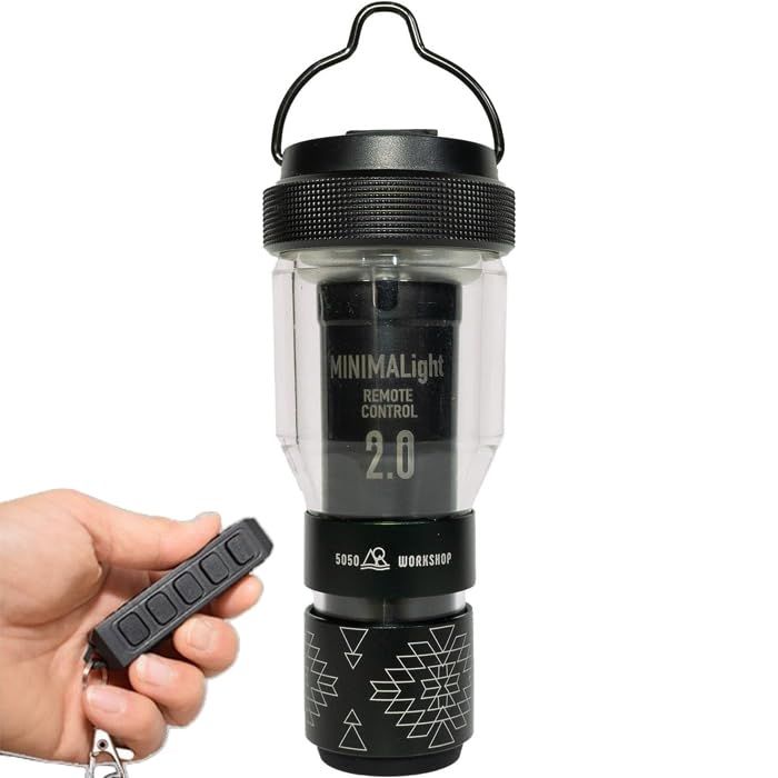 リモコンセット 5050 workshop ミニマライト 2 0 リモコン MINIMALight REMOTE BLAK TRIBAL キャンプ ランタン ブラック 充電式 小型 ミニ led Fujistoreステッカー付き m