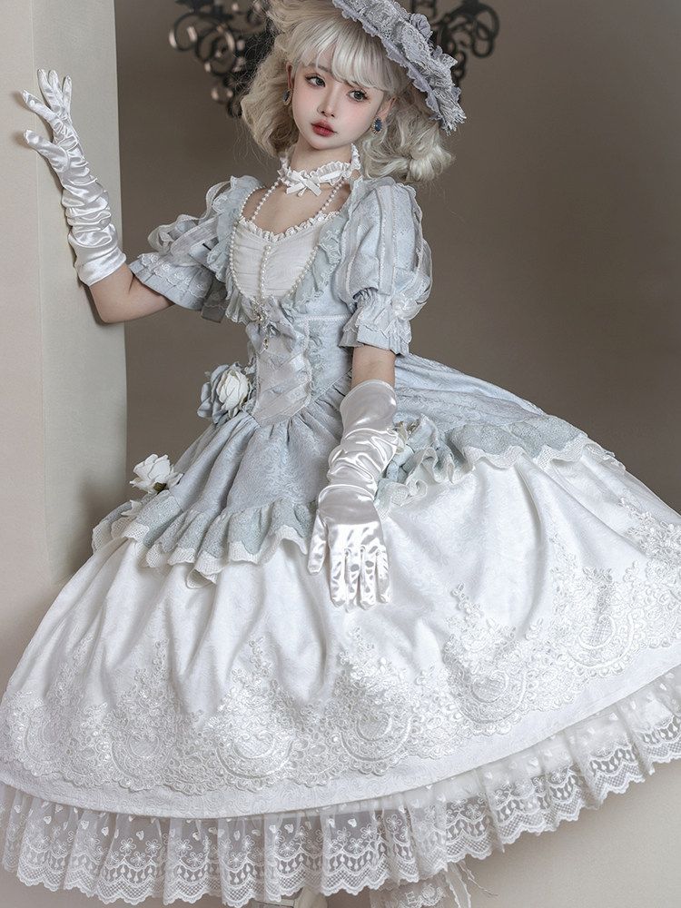 花嫁ロリータドレス コスプレ衣装 ウェディングゴスロリ lolitaワンピース 感 舞台衣装 イベント向け