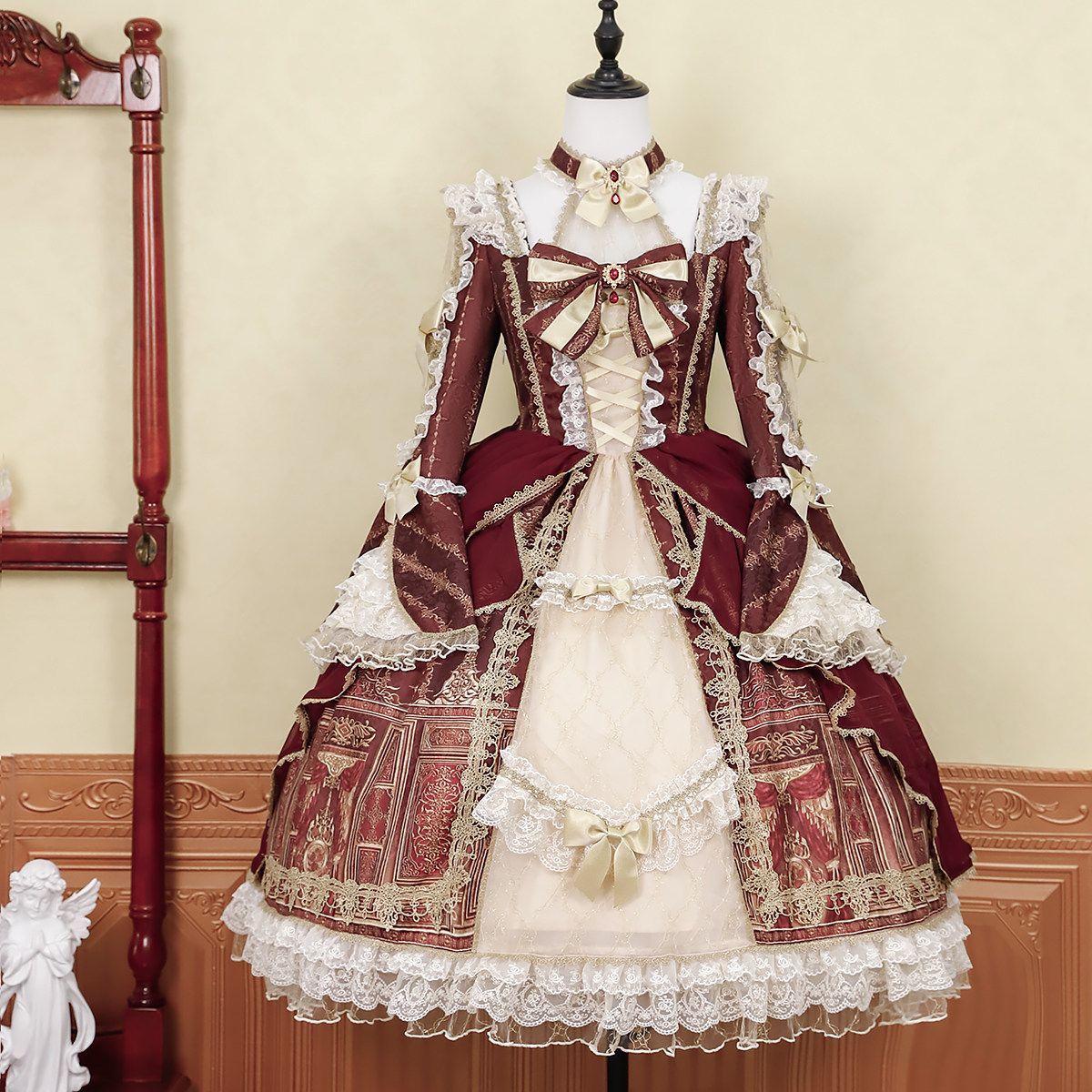 バロック風姫系ロリータ花嫁ロリータドレス コスプレ衣装 ウェディングゴスロリ lolitaワンピース 感 舞台衣装 イベント向け