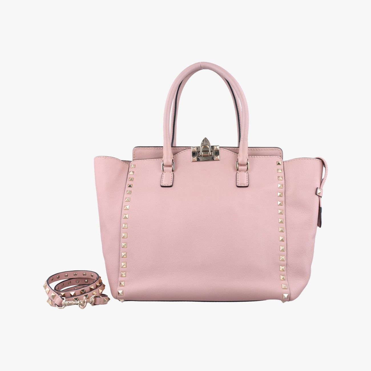 ヴァレンティノValentinoロックスタッズ ピンク レザー BS