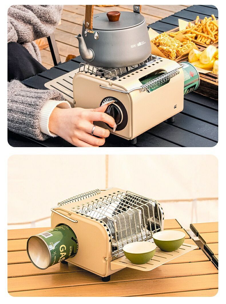 カセットガスストーブ ガスヒーター ガスファンヒーター ガスストーブ アウトドア キャンプ用品 ヒーター小型暖房器具 多機能ガスストーブ 電源不要 速暖 持ち運び簡単 調整可能な加熱クッキングストーブ暖房ストーブ 温暖化ストーブ ヒーター収納袋付き クリスマス