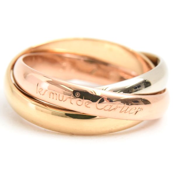 カルティエ 指輪 レディース トリニティ リング 53号 3 mm幅 7 6 g ゴールド Cartier 750 YG WG PG