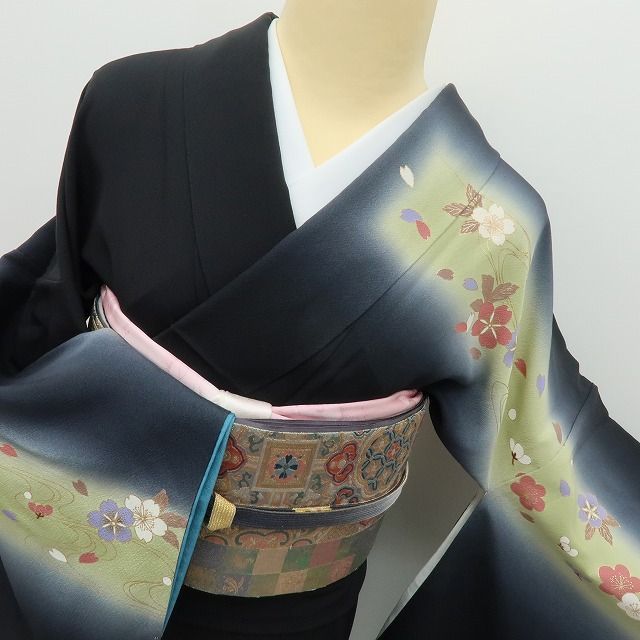 六花-RIKKA- 正絹 金駒刺繡 桜 トールサイズ❀いつでも夜桜❀訪問着