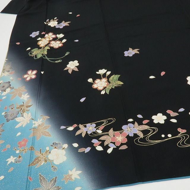 六花-RIKKA- 正絹 金駒刺繡 桜 トールサイズ❀いつでも夜桜❀訪問着