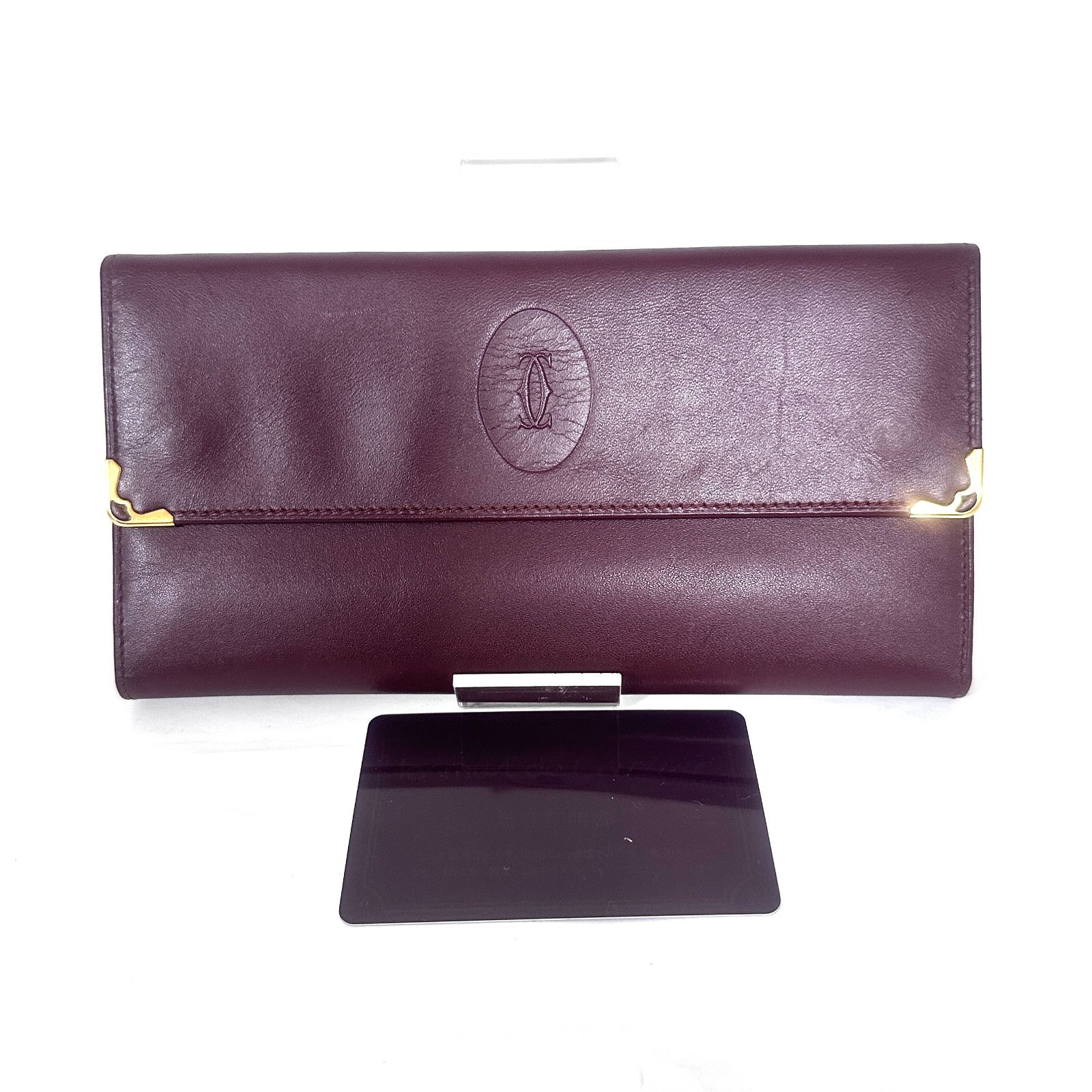 SD3537 Cartier カルティエ マストライン ボルドー レザー 三つ折り長 