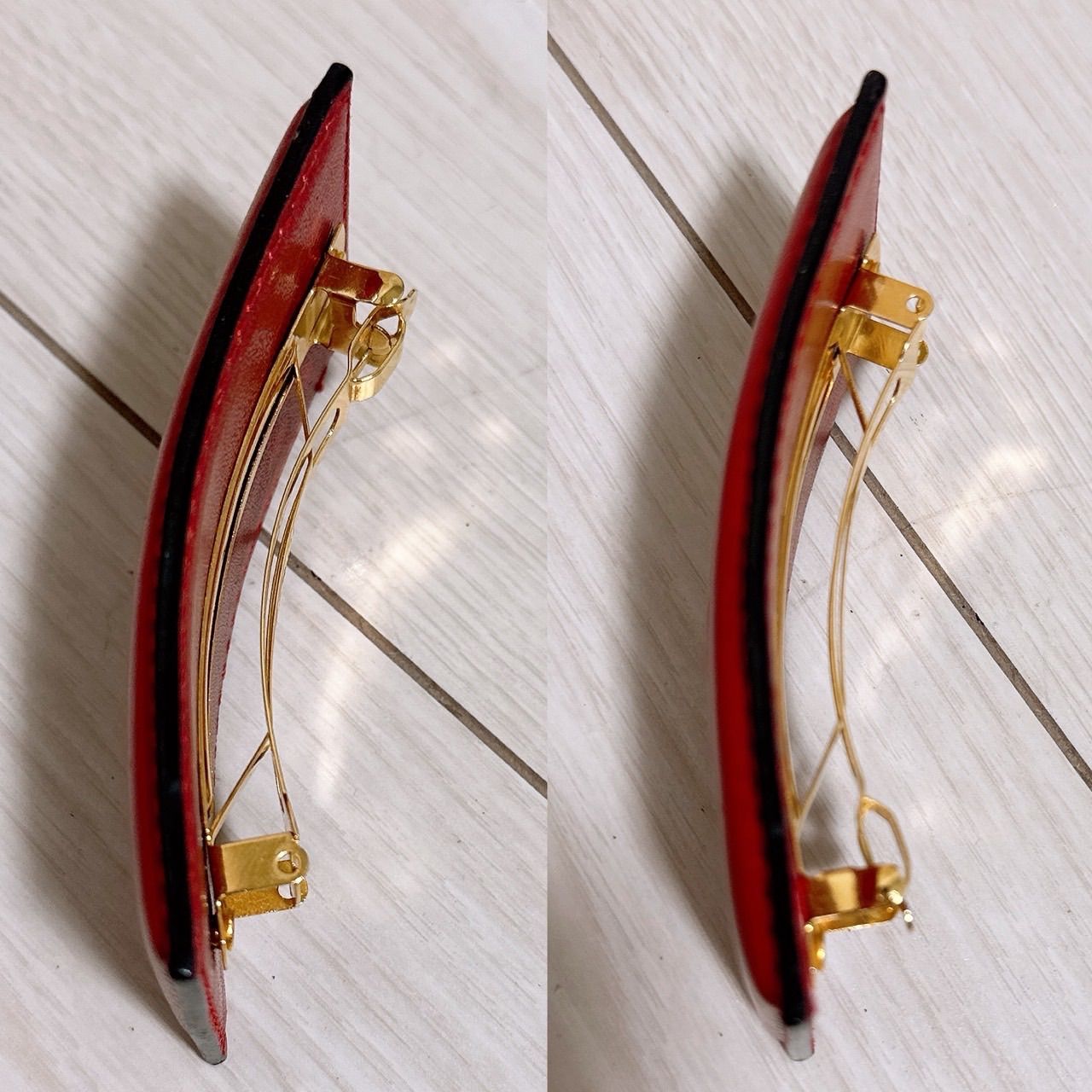  FENDI フェンディ バレッタ レザー 髪留め ヘアピン ヘアアクセサリー