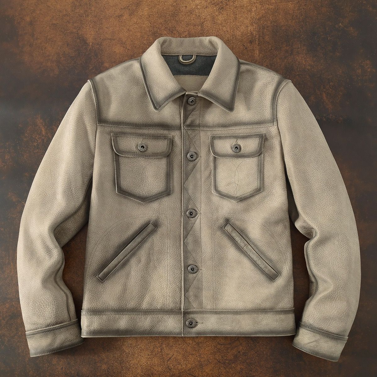 ♥ h 高品質 トップグレイン カウレザー使用 アメリカンヴィンテージ 無塗装スエード調 ウォッシュド加工 本革 レザージャケット 翻領 春 秋向け メンズ