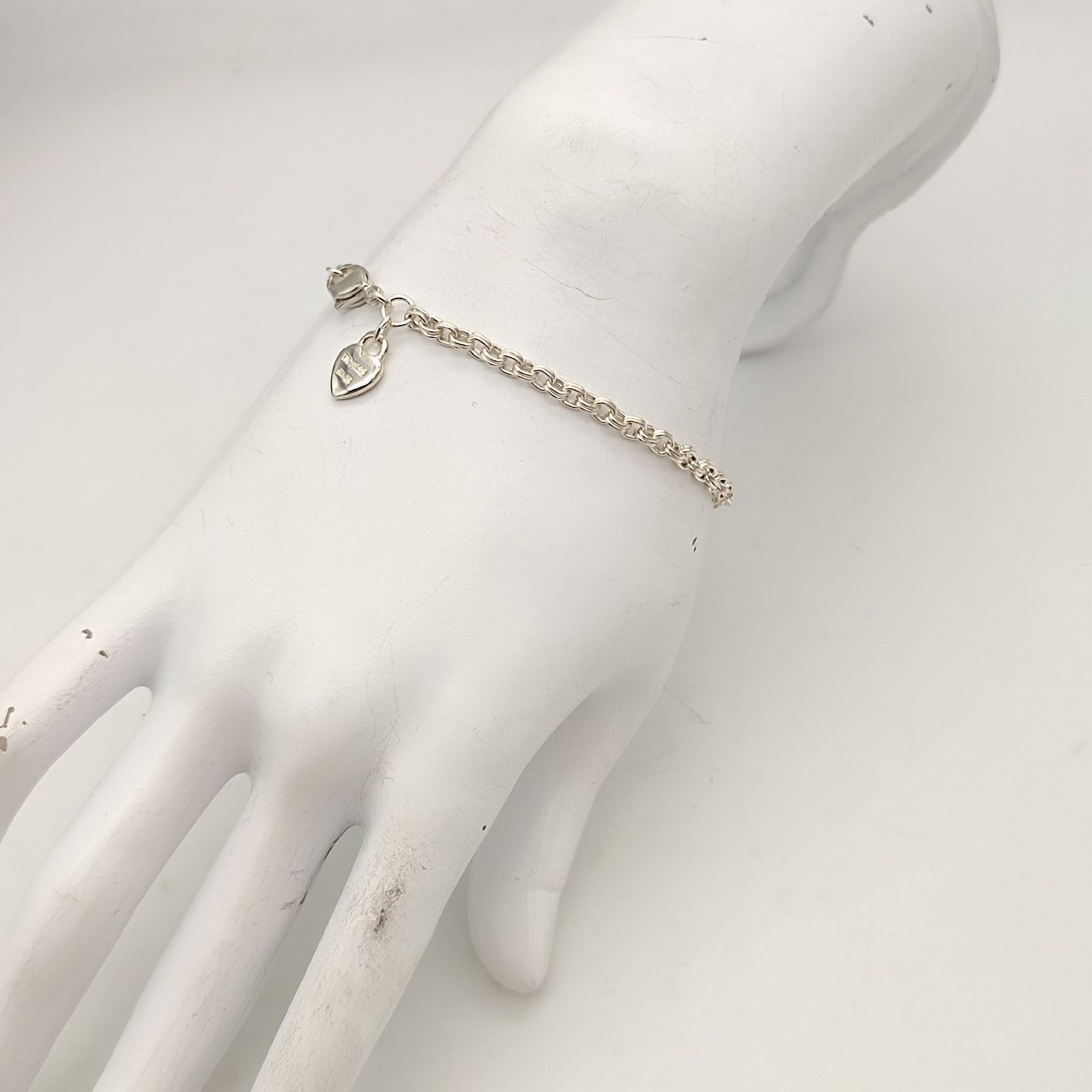 美品】NOJESS ノジェス ブレスレット SILVER シルバー925 5.3g ハート