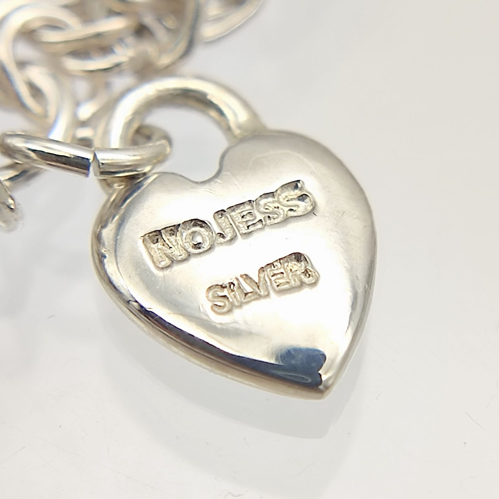 美品】NOJESS ノジェス ブレスレット SILVER シルバー925 5.3g ハート 