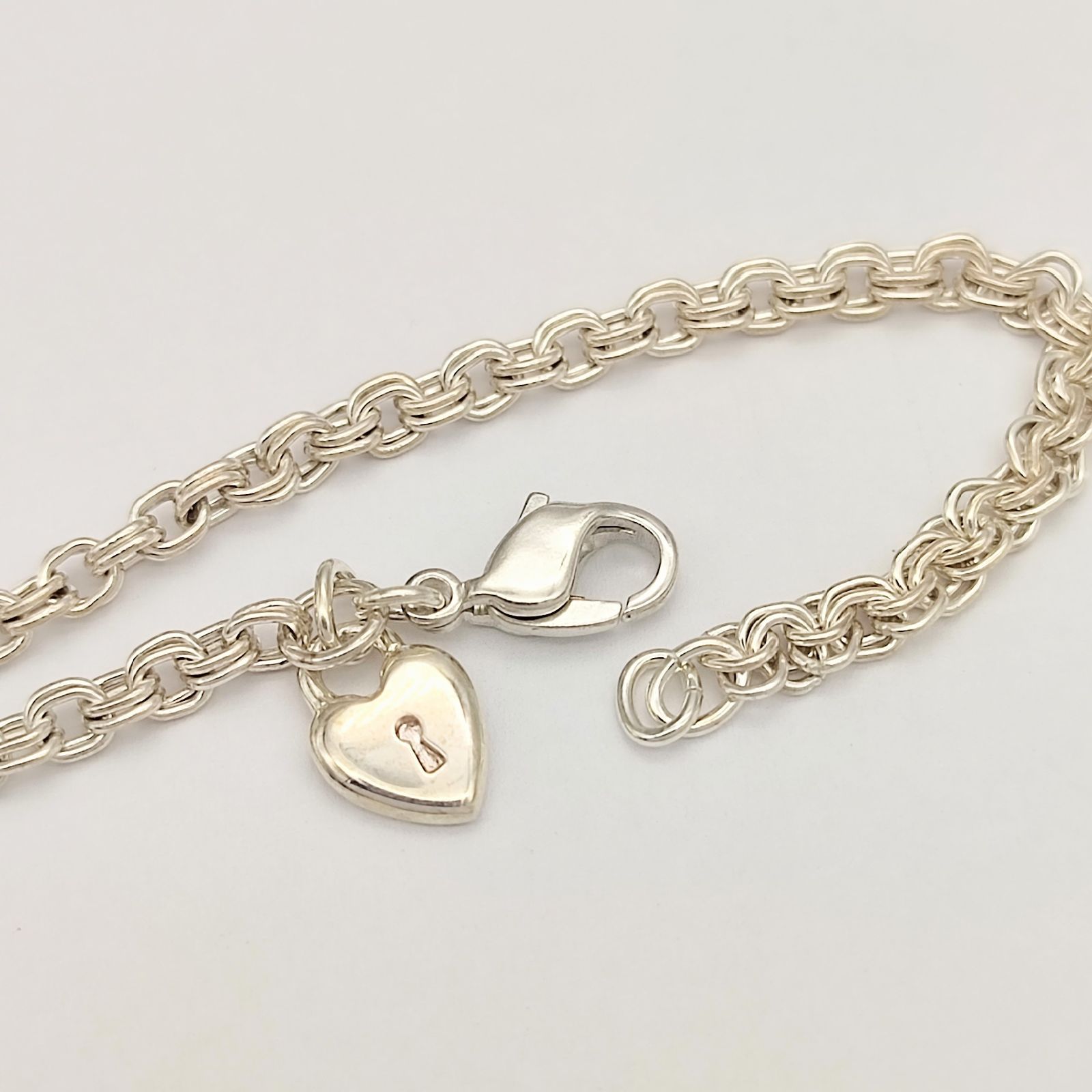 美品】NOJESS ノジェス ブレスレット SILVER シルバー925 5.3g ハート 