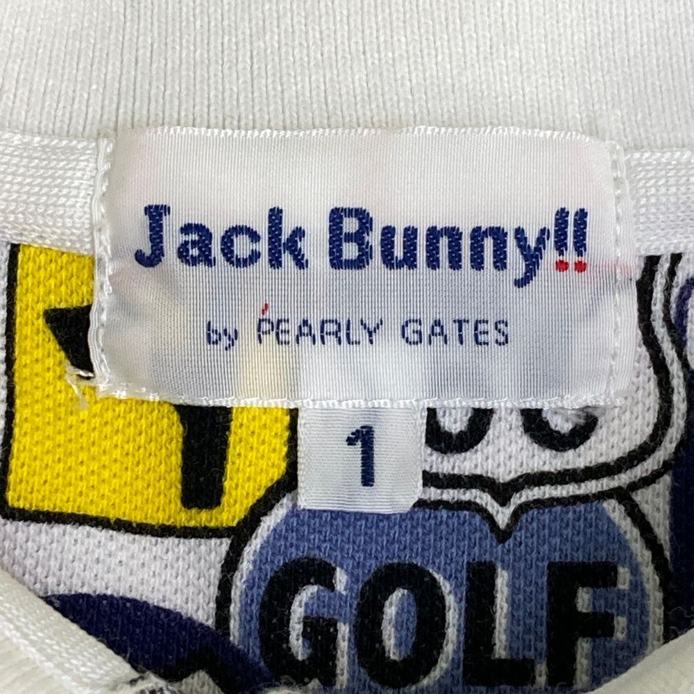 サイズ：1 JACK BUNNY ジャックバニー 半袖ポロ ワンピース 標識 総柄