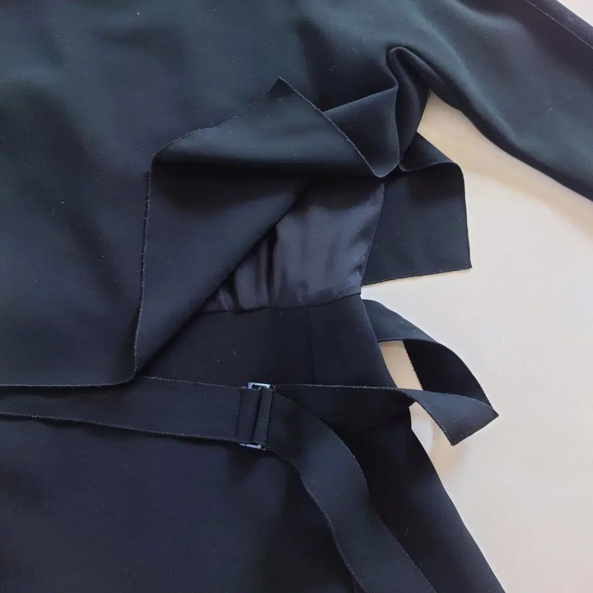  KUHO クホ ブラック ONE PIECE 長袖 七分袖 ひざ丈ワンピース