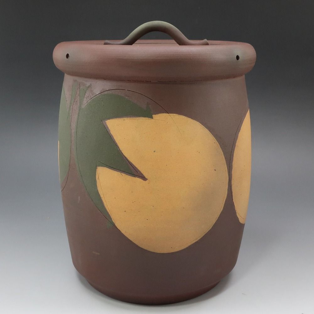 kyoyaki 京焼 今井政之 作 象嵌彩茄子 水指 陶磁器 _ 骨董品