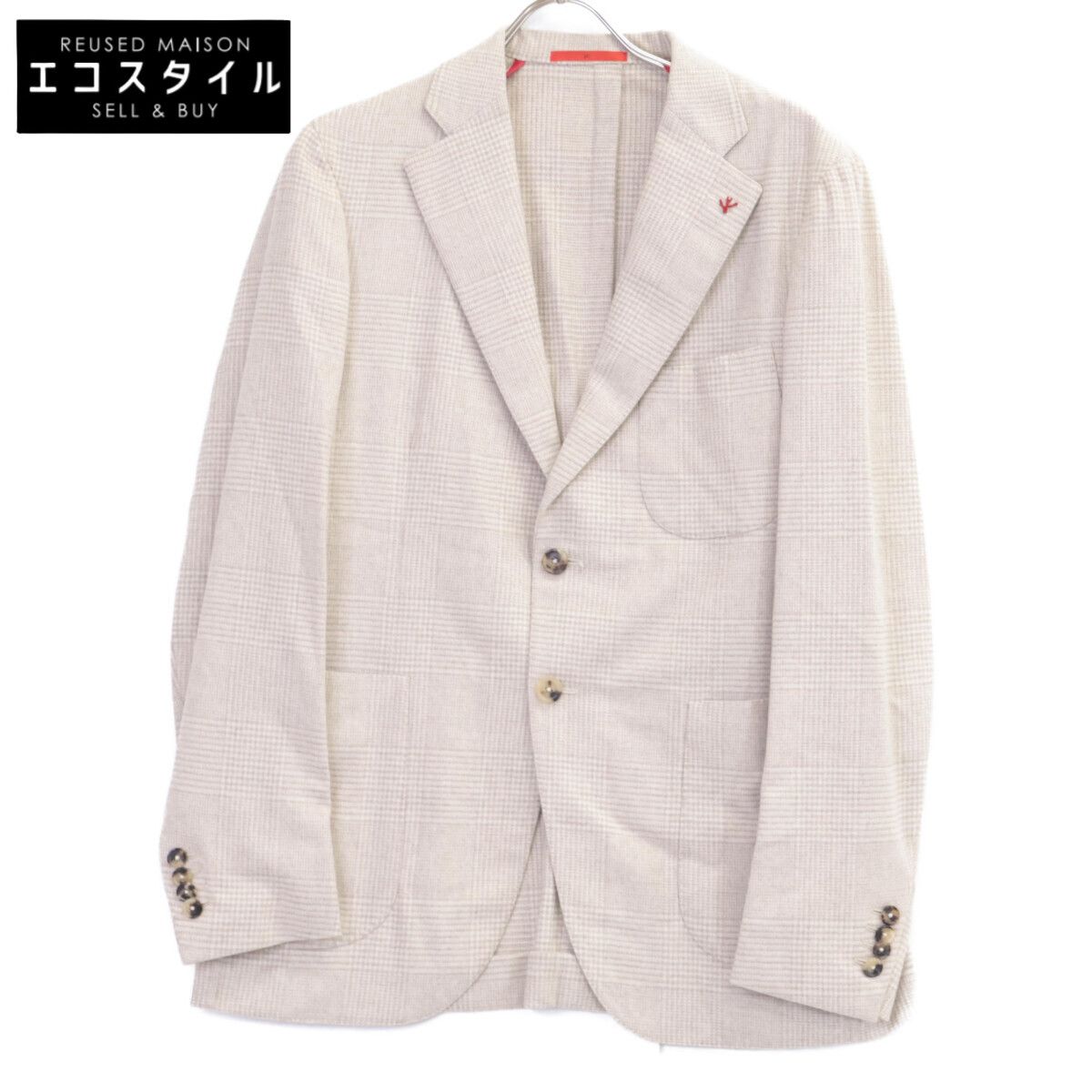 ISAIA イザイア – 00663 CAMP Napoli 00468 ｳｰﾙ×ｶｼﾐﾔ ﾊｳﾝﾄﾞﾄｩｰｽ 2B