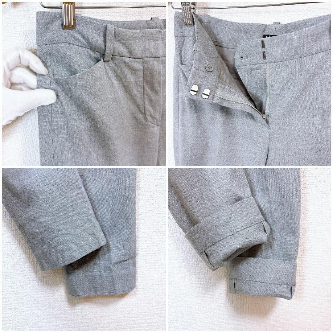 美品】Theory 春夏パンツセットアップ ノーカラージャケット 0 グレー