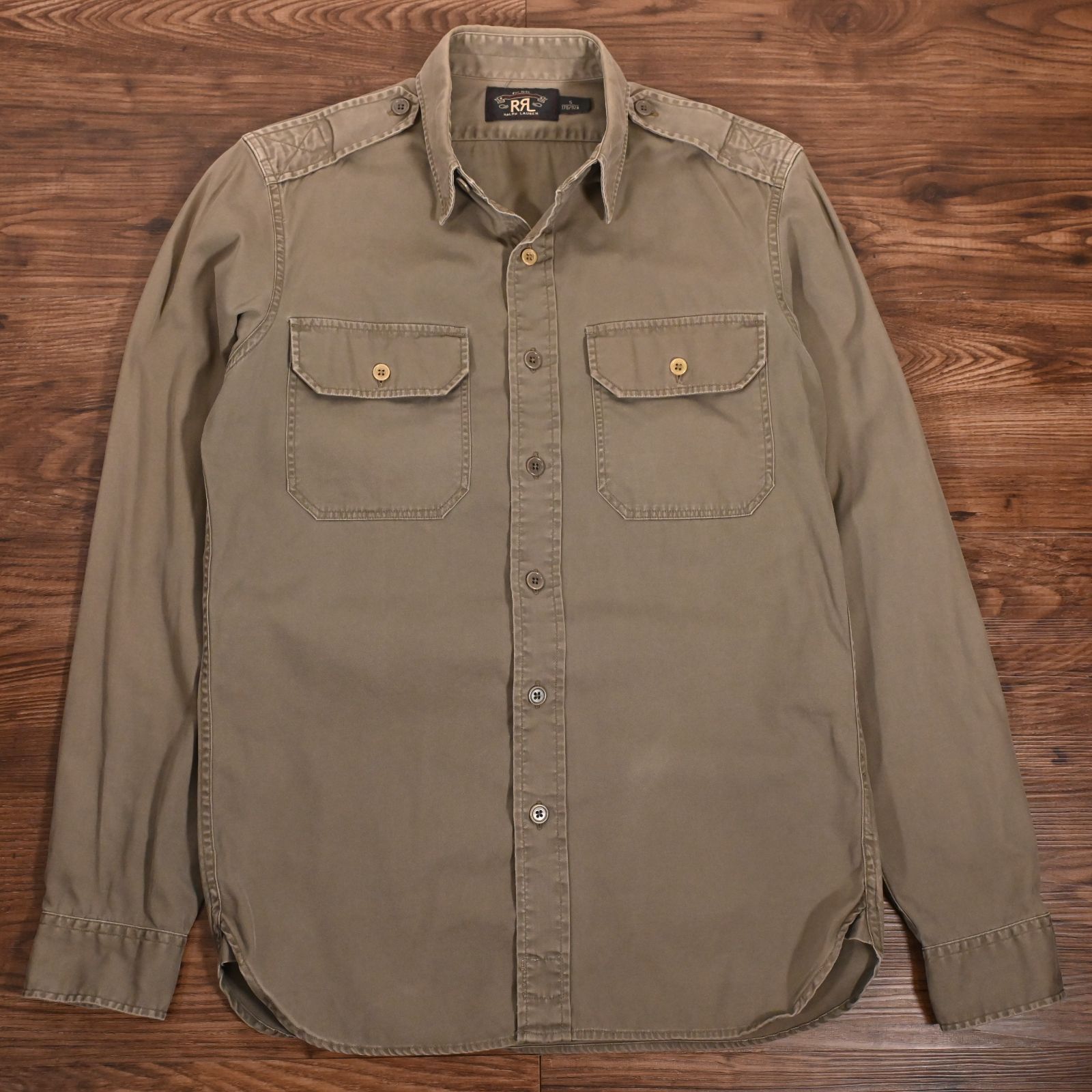 RRL ダブルアールエル ミリタリーシャツ カーキ Sサイズ - メルカリ