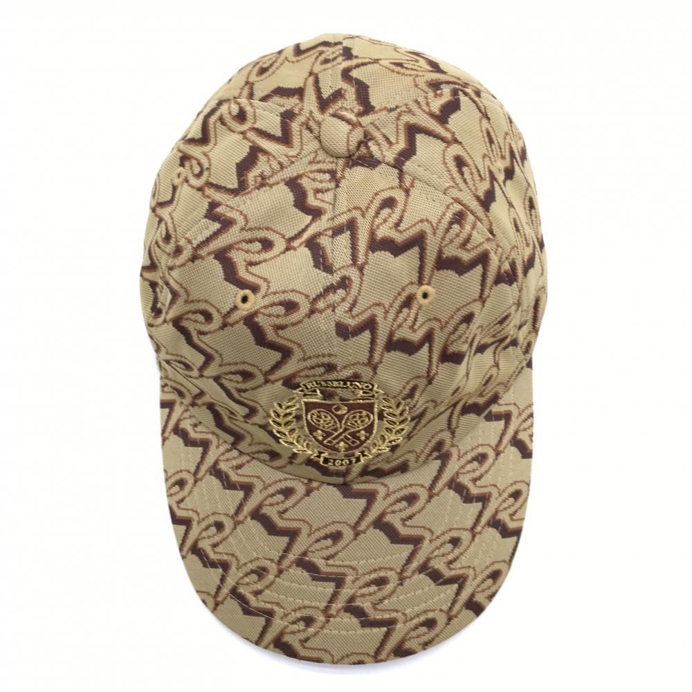 美品】ラッセルノ キャップ ベージュ×ブラウン 総柄 ルチャ F ゴルフ