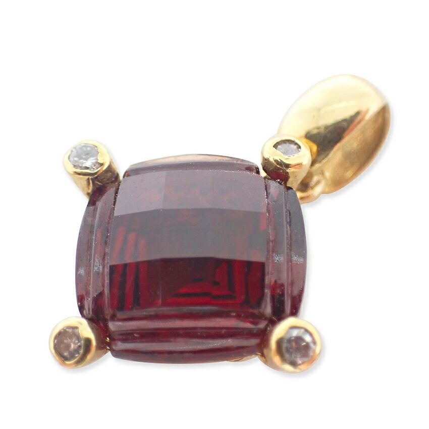 K 18 ロードライトガーネット ダイヤモンド ペンダントトップ j 127 5