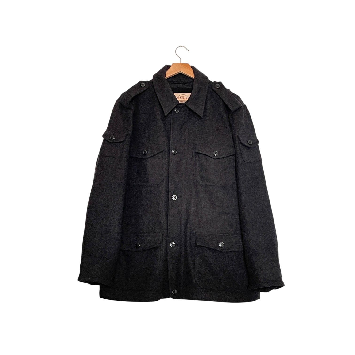 ミリタリージャケット OLD NAVY オールドネイビー ウール混の重厚感ある一枚 ブラック 黒 メンズ2 XLサイズ相当