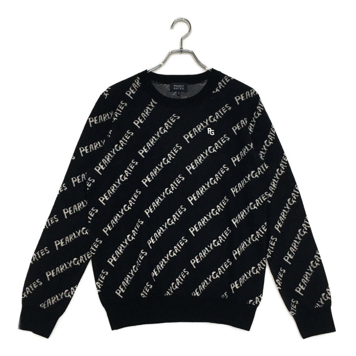 極美品 PEARLYGATES パーリーゲイツ クルーネック セーター ロゴ公式