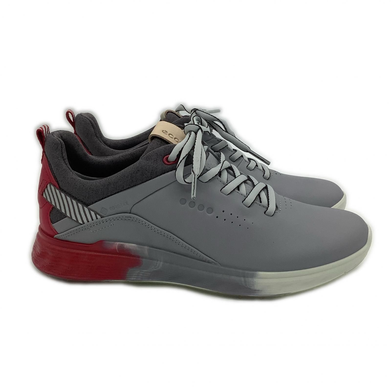 【新品未使用】36 (23cm) ECCO エコー ゴルフシューズ スパイクレス エコー ecco ゴルフシューズ 36 23cm グレー レッド ゴアテックス